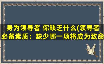 身为领导者 你缺乏什么(领导者必备素质：缺少哪一项将成为致命伤)